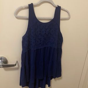 Blue High-Low Blouse